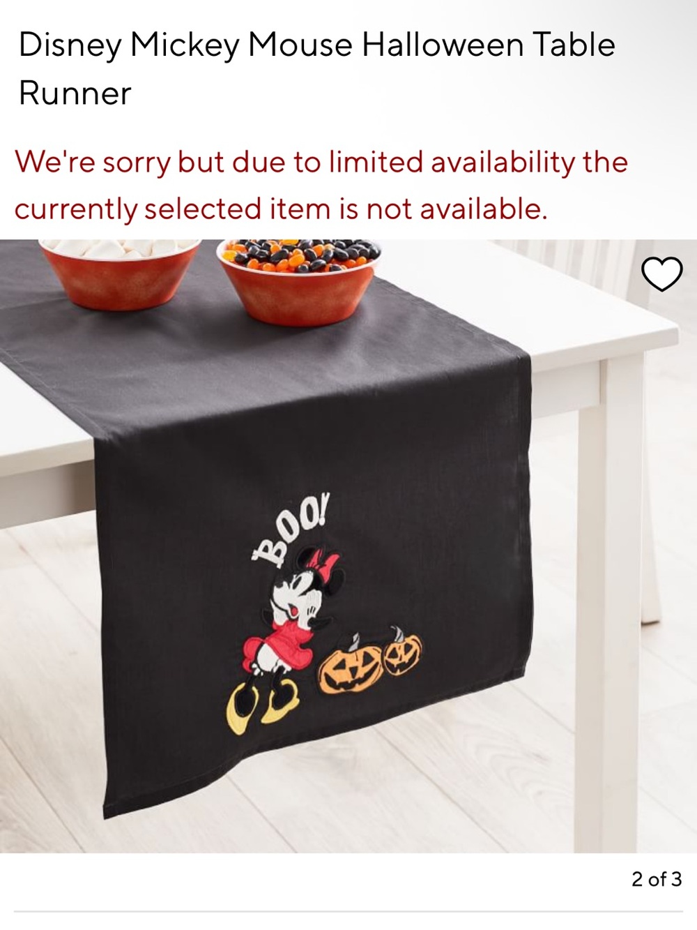 Disney Mickey Mouse Halloween Table Runner - PBKIDS RARE!!